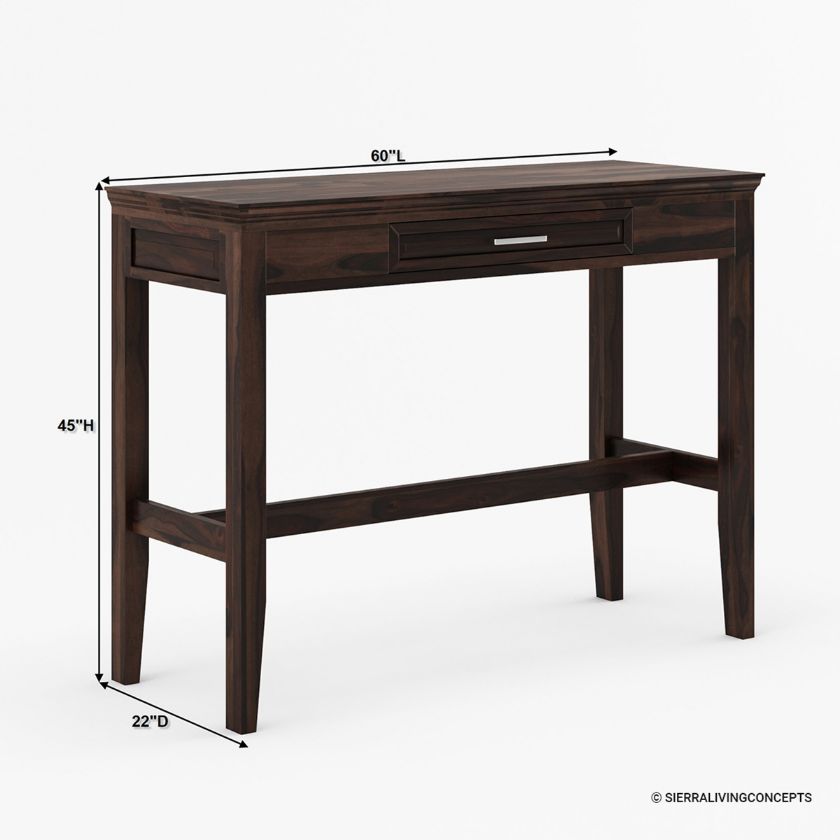 Grimbergen Solid Wood Executive Standing Office Desk Dimension Image