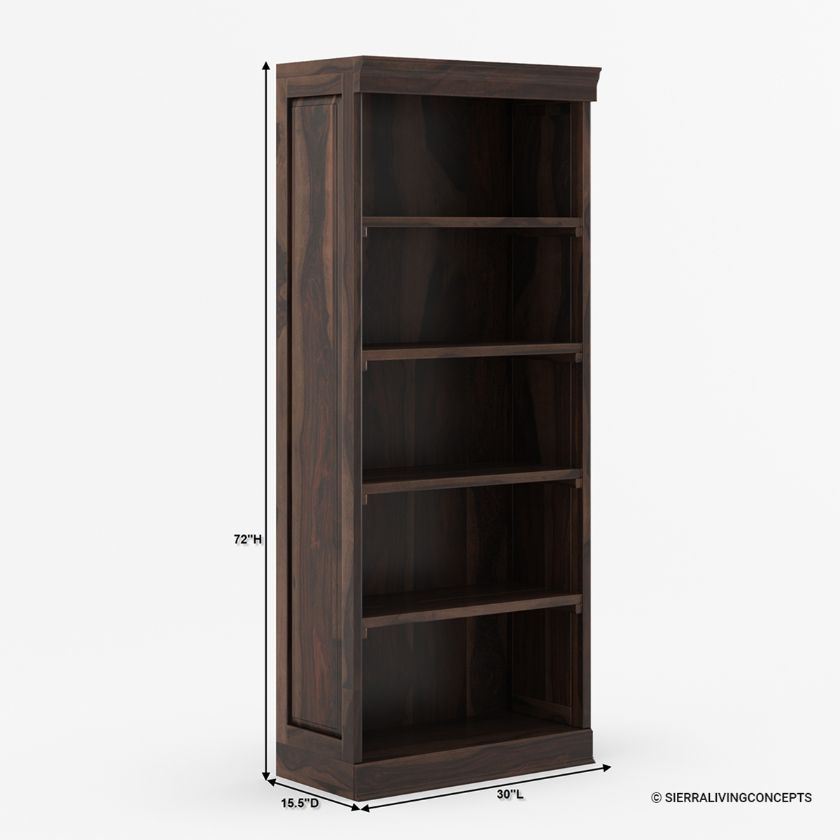 Grimbergen Real Solid Wood Home Office Open Bookshelf (72