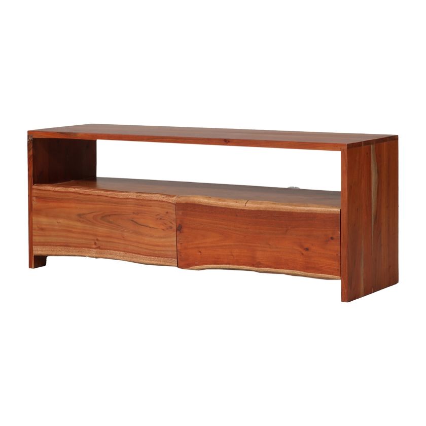 Picture of Alderpoint Modern Live Edge 2 Drawer Media Console with Open Shelf