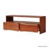 Picture of Alderpoint Modern Live Edge 2 Drawer Media Console with Open Shelf