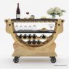 Picture of Macdoel Industrial Farmhouse Solid Wood Bar Cart 