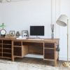 Picture of Borgloon Teak Wood Home Office Rustic Executive Desk