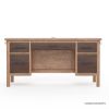 Picture of Borgloon Teak Wood Home Office Rustic Executive Desk