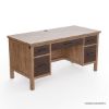 Picture of Borgloon Teak Wood Home Office Rustic Executive Desk