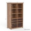 Picture of Borgloon Solid Wood Bookcase With File Drawers (74")
