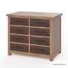 Picture of Borgloon Teak Wood Farmhouse 8 Drawer Home Office Credenza
