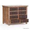 Picture of Borgloon Teak Wood Farmhouse 8 Drawer Home Office Credenza