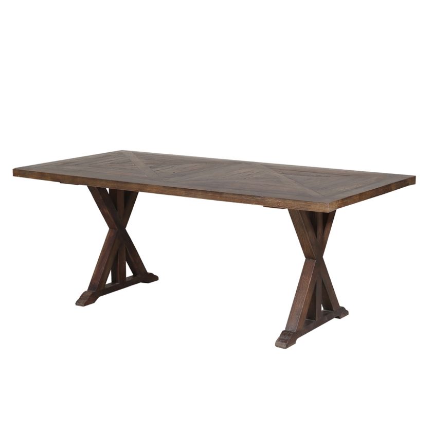 Picture of Wawona Farmhouse Style Rustic Solid Wood Dining Table