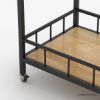 Picture of Castella Industrial Black Metal Trolley Bar Cart With Wine Rack