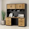 Picture of Kristiansand Solid Wood High Storage Home Office Desk With Hutch