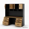 Picture of Kristiansand Solid Wood High Storage Home Office Desk With Hutch