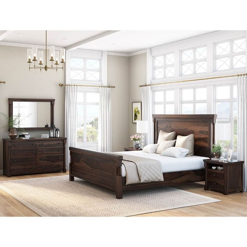 Pioneer Transitional 4 Piece Bedroom Set Size Image
