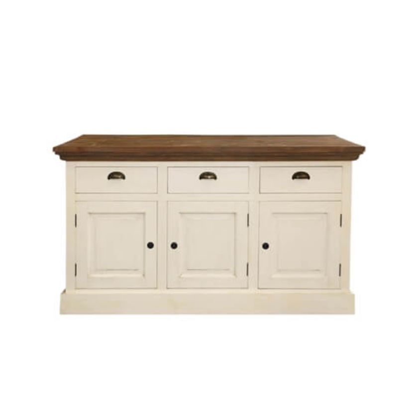 Georgia Two Tone Teak and Solid Wood Extra Long Sideboard Size Image