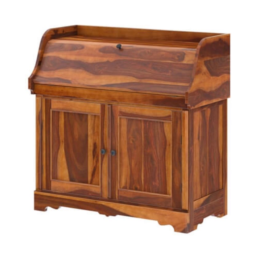 Canistota Tall Drop Front Home Office Secretary Desk With Hutch Size Image