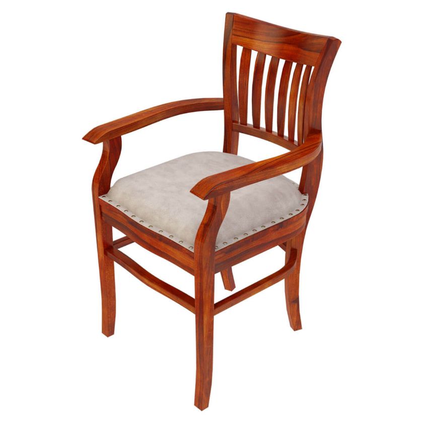 Picture of Chantilly Chic Handcrafted Rosewood Dining Armchair with Upholstered Seat