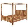Picture of Larvik Rustic Solid Wood Platform Canopy Bed