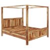 Picture of Larvik Rustic Solid Wood Platform Canopy Bed