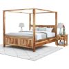 Picture of Larvik Rustic Solid Wood Platform Canopy Bed