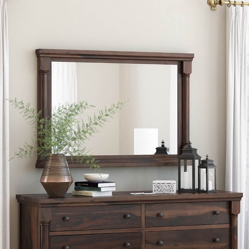 Picture of Pioneer Transitional Solid Wood 36” by 40” Framed Mirror