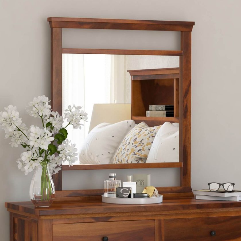 Picture of Mission Modern Solid Wood Standing Vanity Bedroom Mirror Frame