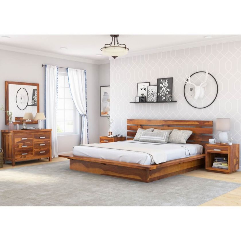 Picture of Flagstaff Mid Century Solid Wood 5 Piece Bedroom Set