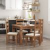 Picture of Salemo Natural Wood Square Kitchen Table and Chair Set of 4