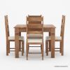 Picture of Salemo Natural Wood Square Kitchen Table and Chair Set of 4