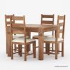 Picture of Salemo Natural Wood Square Kitchen Table and Chair Set of 4