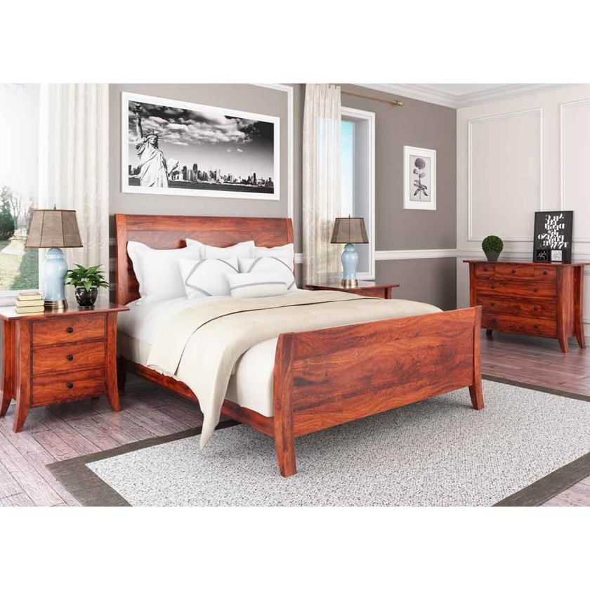 Picture of Georgia Modern 4 Piece Solid Wood Bedroom Set