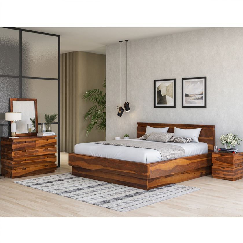 Picture of Modern Simplicity Solid Wood 4 Piece Bedroom Set
