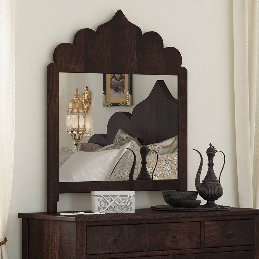 Picture of Orillia Solid Wood Moroccan Mirror Frame with Multifoil Arch
