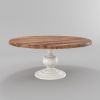 Picture of Moosonee Two Tone Solid Wood Farmhouse Round Dining Table for 8