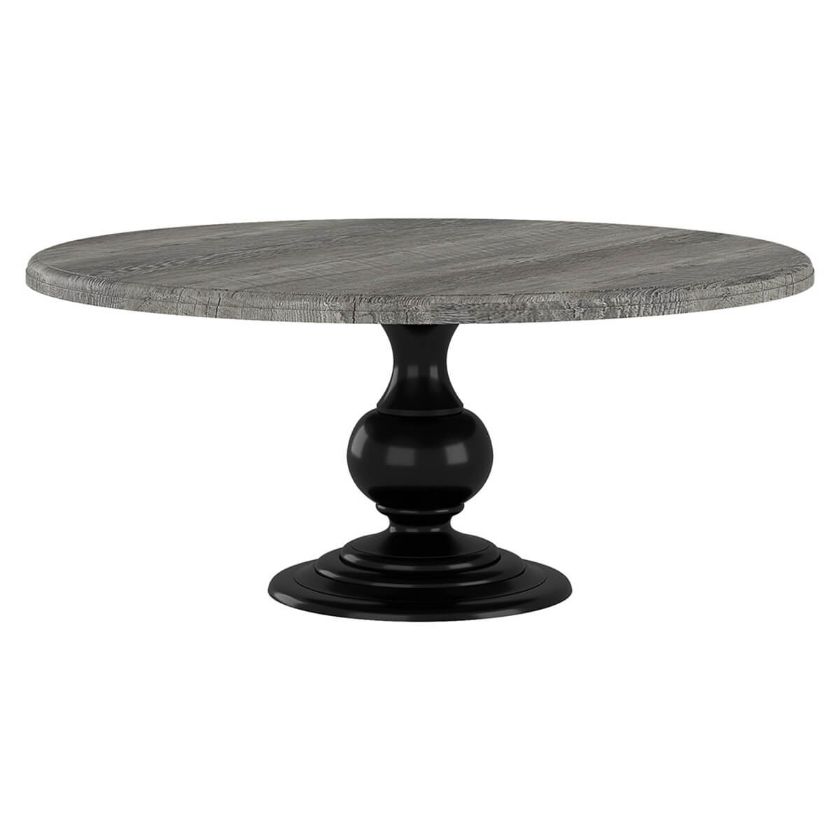 Picture of Moosonee Black Two Tone Solid Wood Farmhouse Round Dining Table