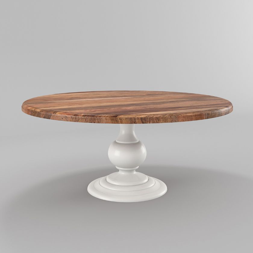 Picture of Moosonee Two Tone Solid Wood Farmhouse Round Dining Table for 8