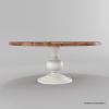 Picture of Moosonee Two Tone Solid Wood Farmhouse Round Dining Table for 8