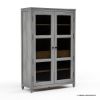 Picture of Arendal Mahogany Wood Glass Door Large Storage Cabinet