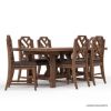 Picture of Bolzano Rustic Solid Wood Dining Table Set For 6