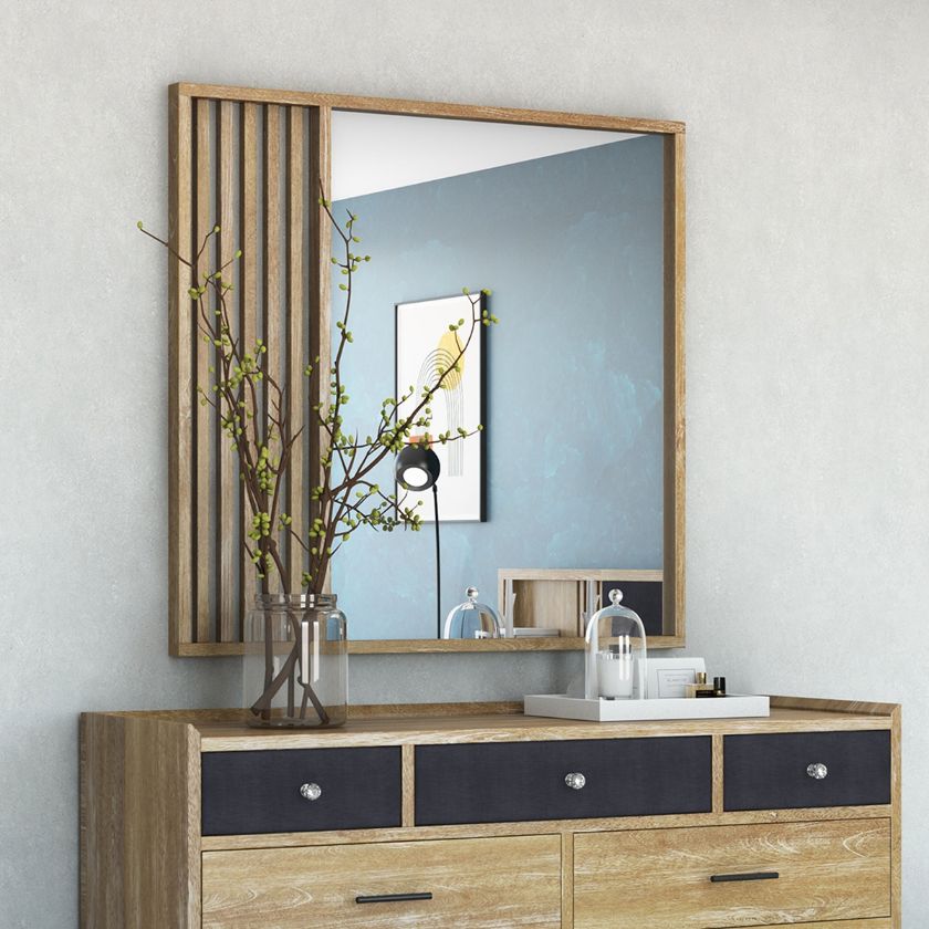 Picture of Haddington Rustic Modern Solid Wood Mirror Frame