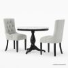 Picture of Marbella Two Toned Marble Top Small Bistro 3 Piece Kitchen Table Set