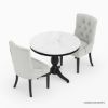 Picture of Marbella Two Toned Marble Top Small Bistro 3 Piece Kitchen Table Set