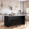 Picture of Hilversum Modern Solid Wood Marble Top Kitchen Island With Seating for 4
