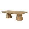 Picture of Biola Rustic Teak Wood Double Pedestal Farmhouse Dining Table