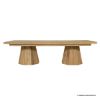 Picture of Biola Rustic Teak Wood Double Pedestal Farmhouse Dining Table