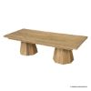 Picture of Biola Rustic Teak Wood Double Pedestal Farmhouse Dining Table