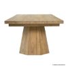 Picture of Biola Rustic Teak Wood Double Pedestal Farmhouse Dining Table