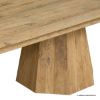 Picture of Biola Rustic Teak Wood Double Pedestal Farmhouse Dining Table