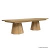 Picture of Biola Rustic Teak Wood Double Pedestal Farmhouse Dining Table
