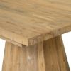 Picture of Biola Rustic Teak Wood Double Pedestal Farmhouse Dining Table