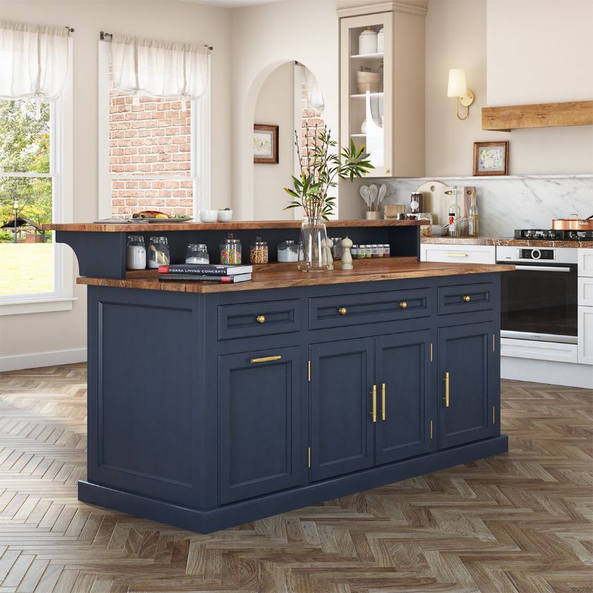 Picture of Monrovia Solid Wood 2 Tone Kitchen Island