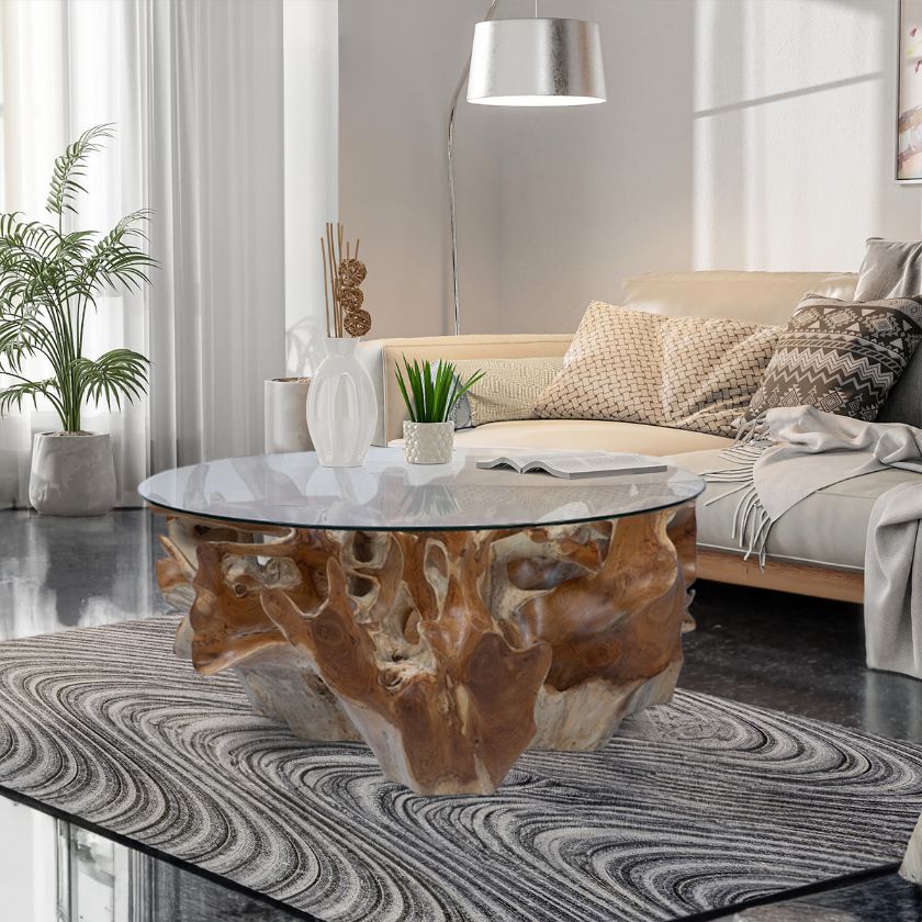 Picture of Crockett Round Exotic Root Coffee Table